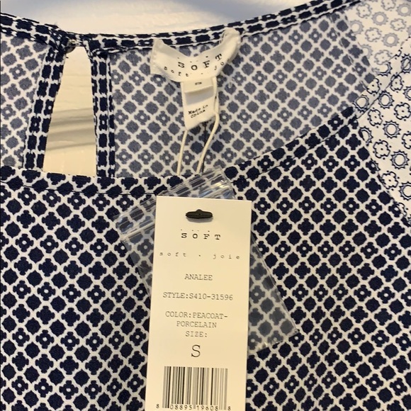 Joie Navy and White pattered Dress - Picture 3 of 5